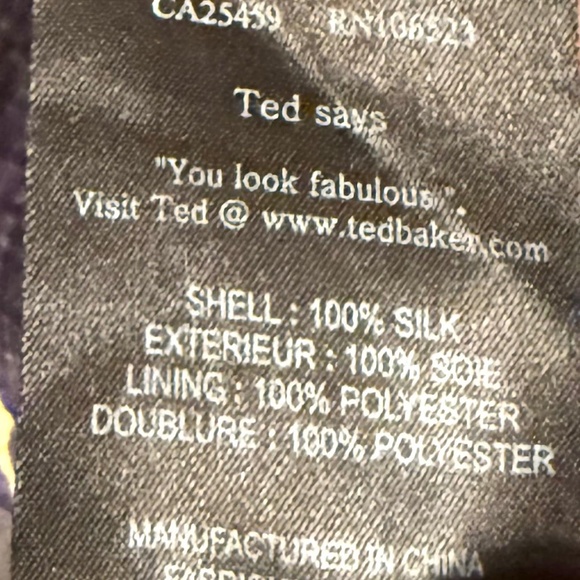 Ted Baker London Silk Dress Size 2 - Picture 6 of 6